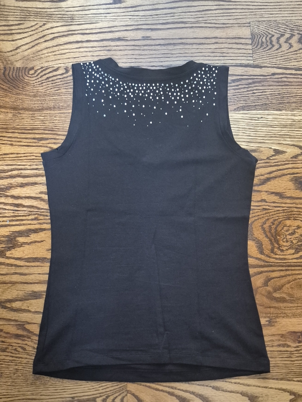 Lamborghini Rhinestone Embellished Black Women's V-Neck Tank Top - Picture 2 of 5